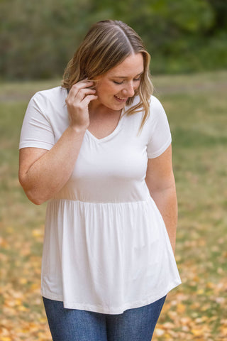 IN STOCK Sarah Ruffle Top - Ivory