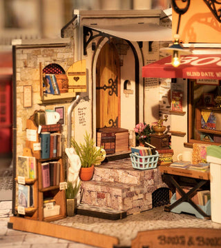 Corner Bookstore DIY Miniature House Kit