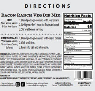 Bacon Ranch Dip Vegetable Mix-Multiple Products in 1 Packet!