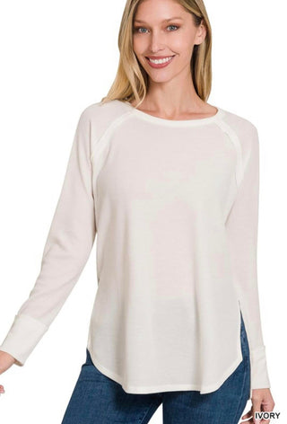 MELAGE BABY WAFFLE LONG SLEEVE TOP