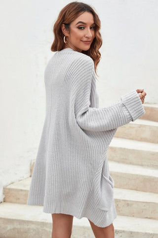 Oversized Fold Over Sleeve Sweater Cardigan