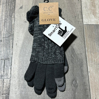 Multi Tone Cuffed with Pom Cc Gloves