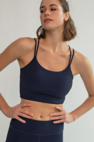 NYLON RIB SPORTS BRA