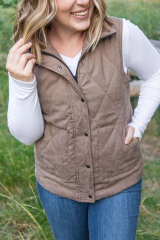 Corduroy Tan Puff Vest