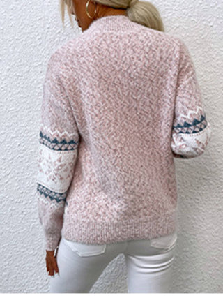 Half High Collar Snowflake Cloud Sweater