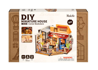 Corner Bookstore DIY Miniature House Kit