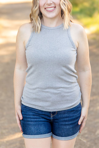 Tara Ribbed Tank - Grey