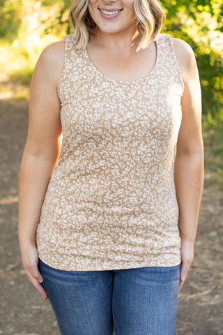 IN STOCK Luxe Crew Tank - Tan Floral