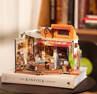 Corner Bookstore DIY Miniature House Kit