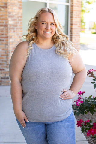 Tara Ribbed Tank - Grey