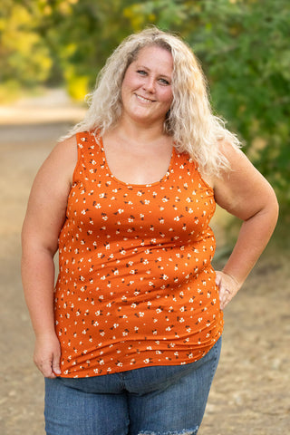 IN STOCK Luxe Crew Tank - Micro Rust Floral