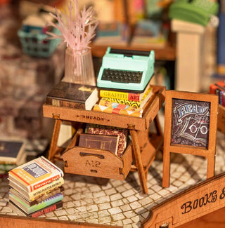 Corner Bookstore DIY Miniature House Kit