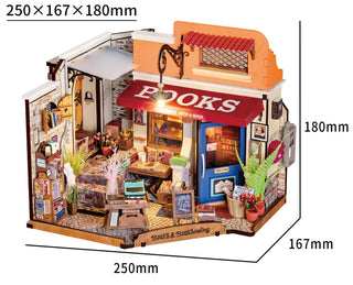 Corner Bookstore DIY Miniature House Kit