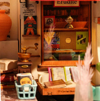 Corner Bookstore DIY Miniature House Kit