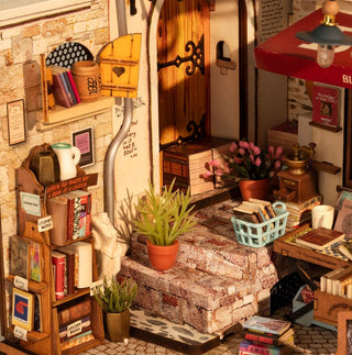 Corner Bookstore DIY Miniature House Kit