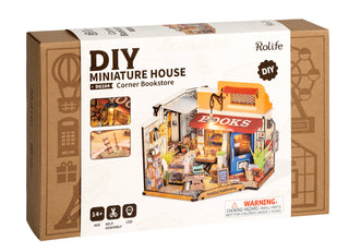 Corner Bookstore DIY Miniature House Kit