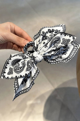 Paisley Floral Print Bow Knot Hair Clip