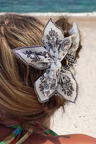 Paisley Floral Print Bow Knot Hair Clip