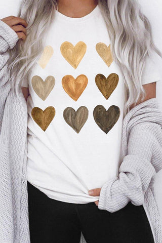 White Be Kind Heart Print O-Neck T-shirt